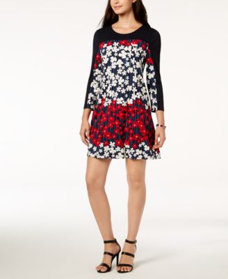 Tommy Hilfiger - Floral-Print Colorblock Dress