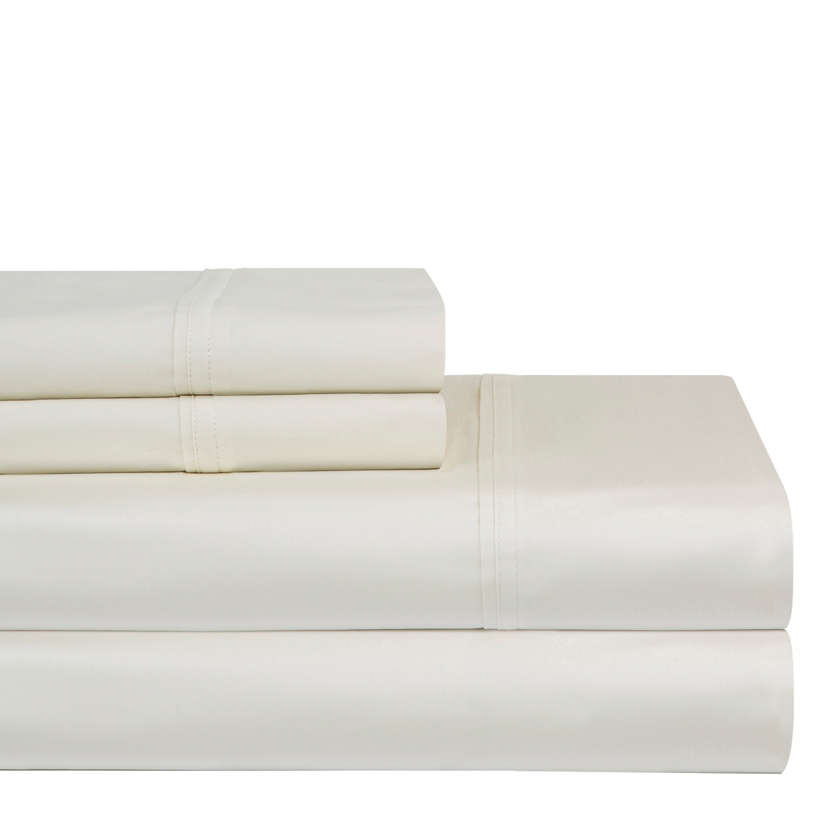 Pointehaven Solid 400 Thread Count Cotton Sateen 4-pc. Sheet Sets, Queen In Ivory