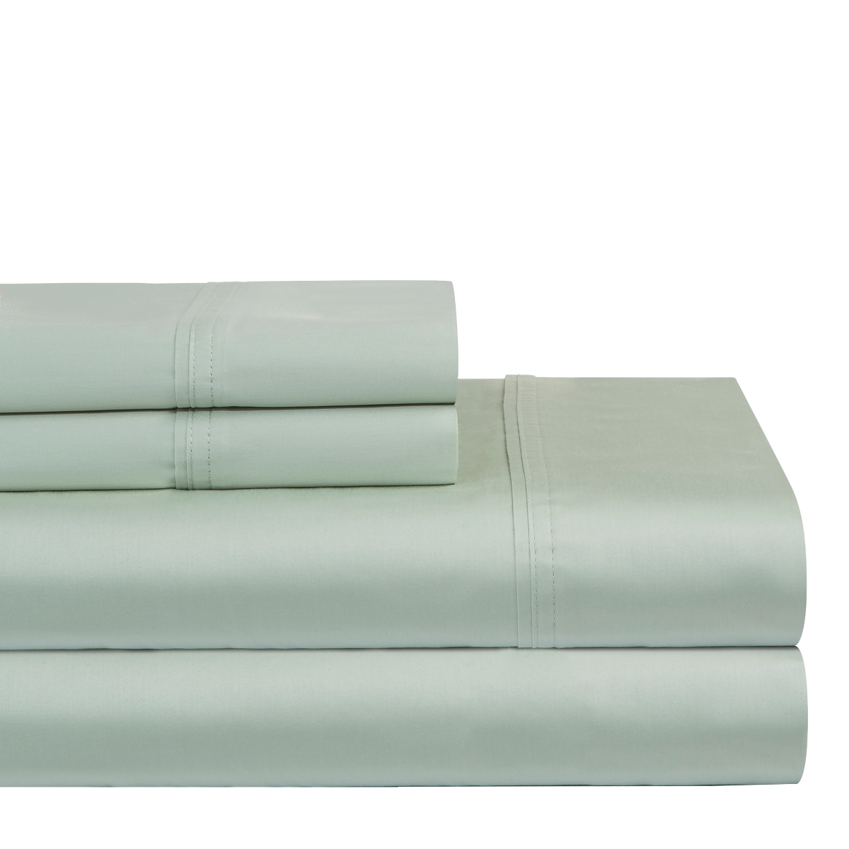 Pointehaven Solid 400 Thread Count Cotton Sateen 4-pc. Sheet Sets, Full In Sage