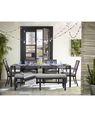 Marlough II Outdoor Aluminum 6-Pc. Dining Set (84" x 42" Dining Table, 4 Dining Chairs and 1 Bench) Created for Macy's