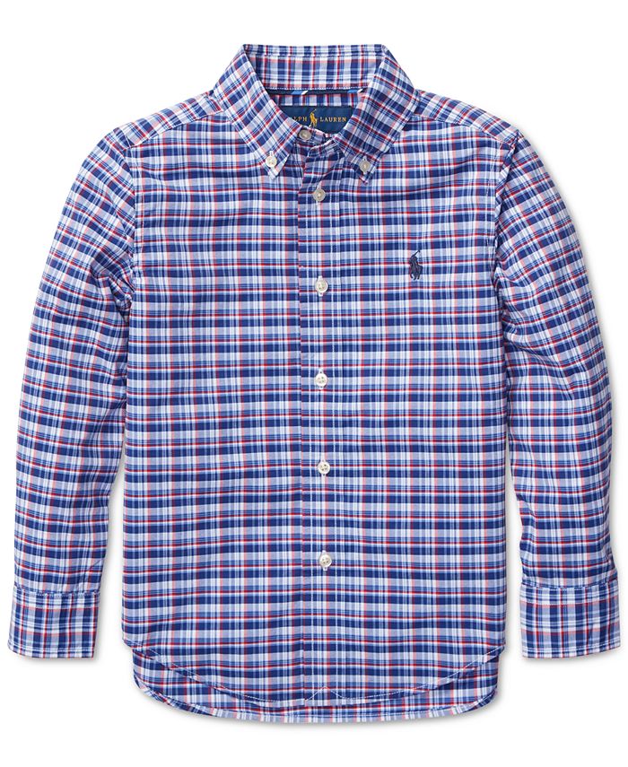 Polo Ralph Lauren Big Boys Plaid Cotton Shirt - Macy's