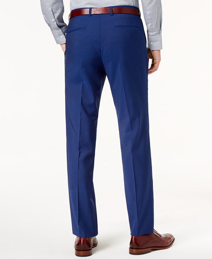Hugo Boss HUGO Men's Modern-Fit Bright Blue Solid Suit Pants - Macy's