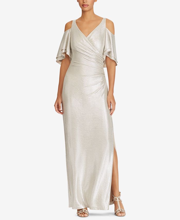 Ralph lauren cold shoulder jersey gown sale
