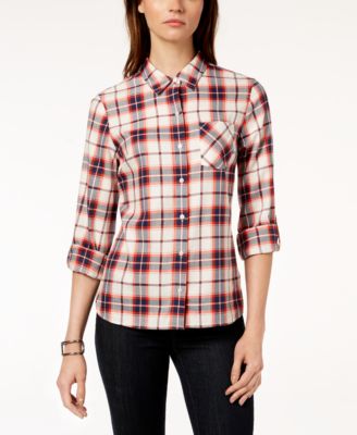 tommy hilfiger plaid shirt womens