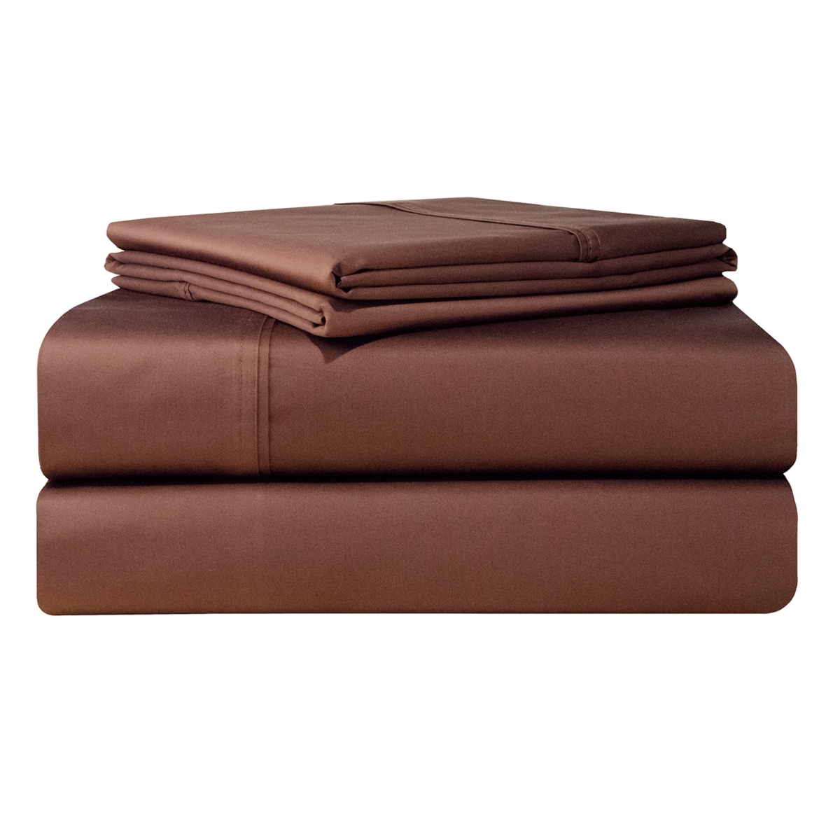 Pointehaven Solid Extra Deep 500 Thread Count Sateen 4-pc. Sheet Set, Queen In Chocolate