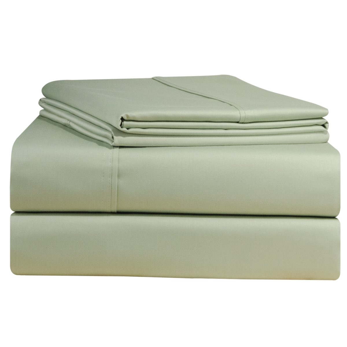 Pointehaven Solid Extra Deep 500 Thread Count Sateen Pillowcase Pair, Standard In Sage