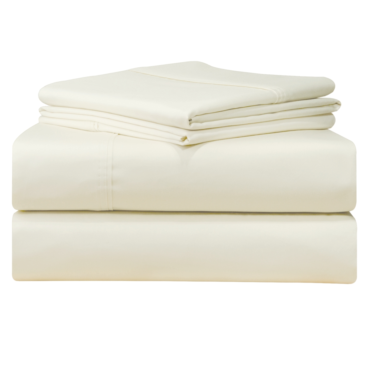 Pointehaven Solid Extra Deep 500 Thread Count Sateen Pillowcase Pair, Standard In White