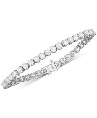 identification-bracelets Size 14K White Gold 8.5 inches HallMarked IJ| SI 0.414 cttw Round-Cut-Diamond 