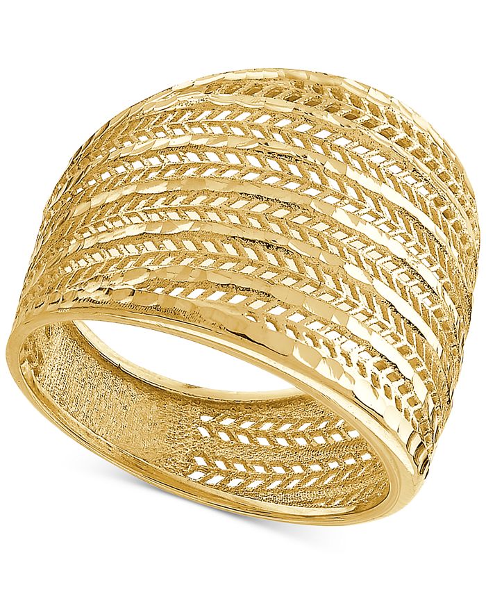 Italian Gold Wide Mesh Statement Ring in 10k Gold Macy's