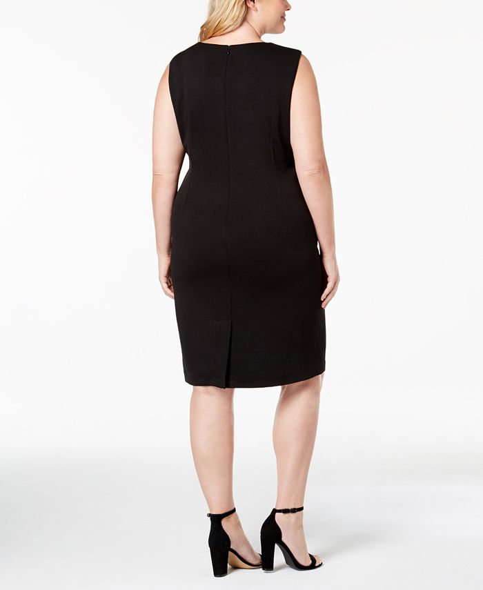 Calvin Klein Plus Size Plaid Patchwork Sheath Dress - Macy's