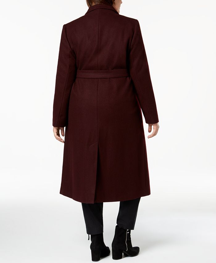 Kenneth Cole Plus Size Belted Maxi Coat - Macy's