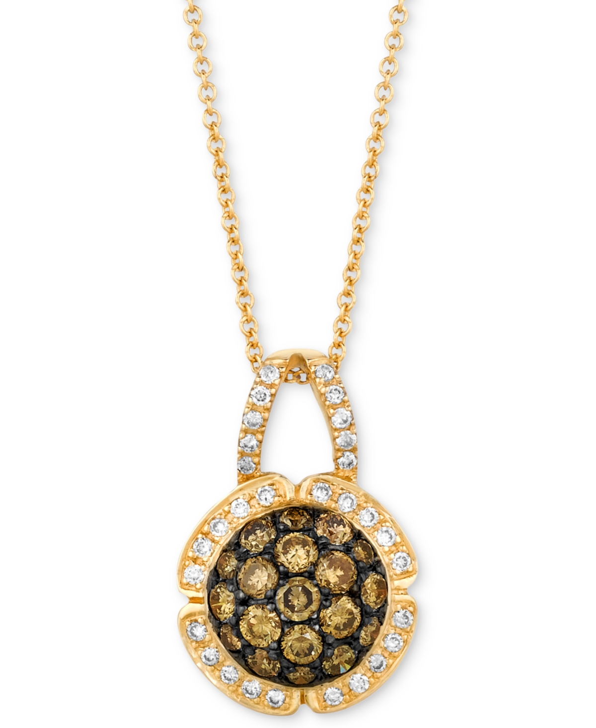 LE VIAN CHOCOLATIER DIAMOND CLUSTER 18" PENDANT NECKLACE (7/8 CT. T.W.) IN 14K GOLD