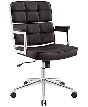 Modway - Portray Highback Upholstered Vinyl Office Chair in White