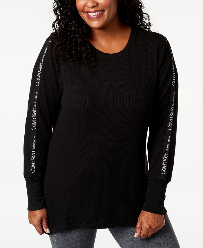 Calvin Klein Plus Size Logo Thermal T-Shirt & Reviews - Tops - Plus Sizes -  Macy's