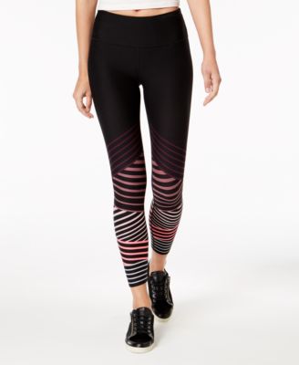 Calvin Klein - Striped High-Waist Ankle Leggings
