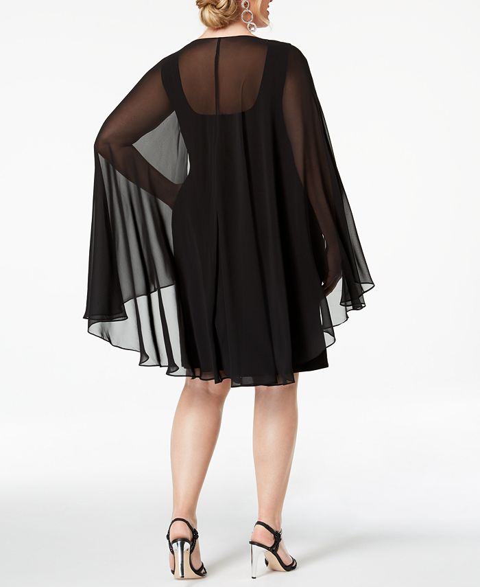 Calvin Klein Plus Size Surplice Cape Dress And Reviews Dresses Women 0595
