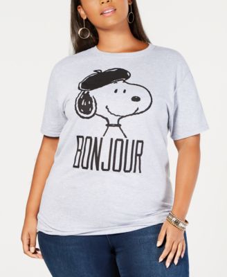 Love Tribe - Plus Size Snoopy Bonjour T-Shirt