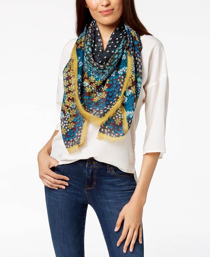 INC International Concepts I.N.C. Mod Dot Floral Square Scarf, Created