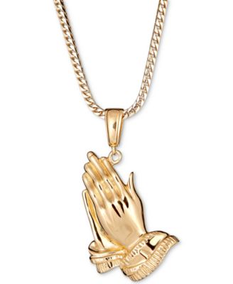 prayer hands pendant necklace