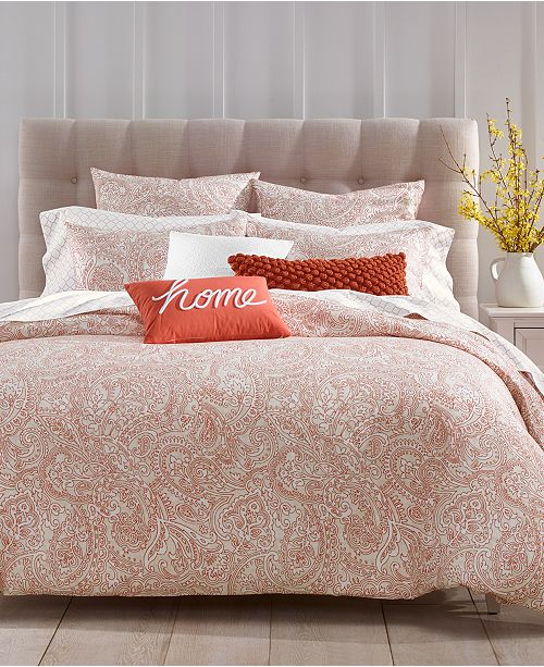 Charter Club Closeout Paisley Cotton 300 Thread Count 2 Pc Twin