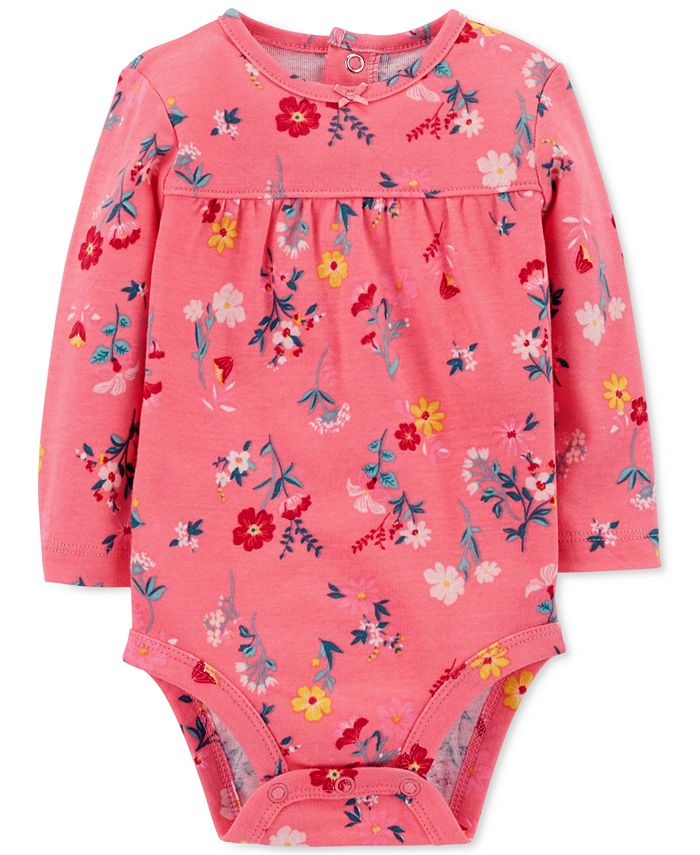 Carter's Baby Girls FloralPrint Cotton Bodysuit Macy's