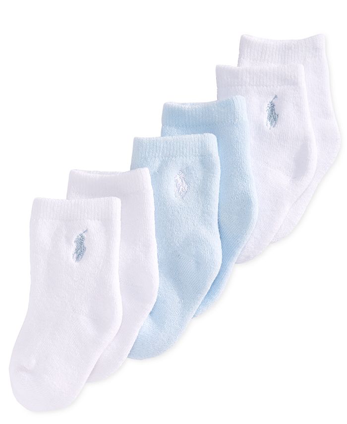 Polo Ralph Lauren - Baby Socks, Baby Boys or Girls Full Terry Crew 3 pack sock