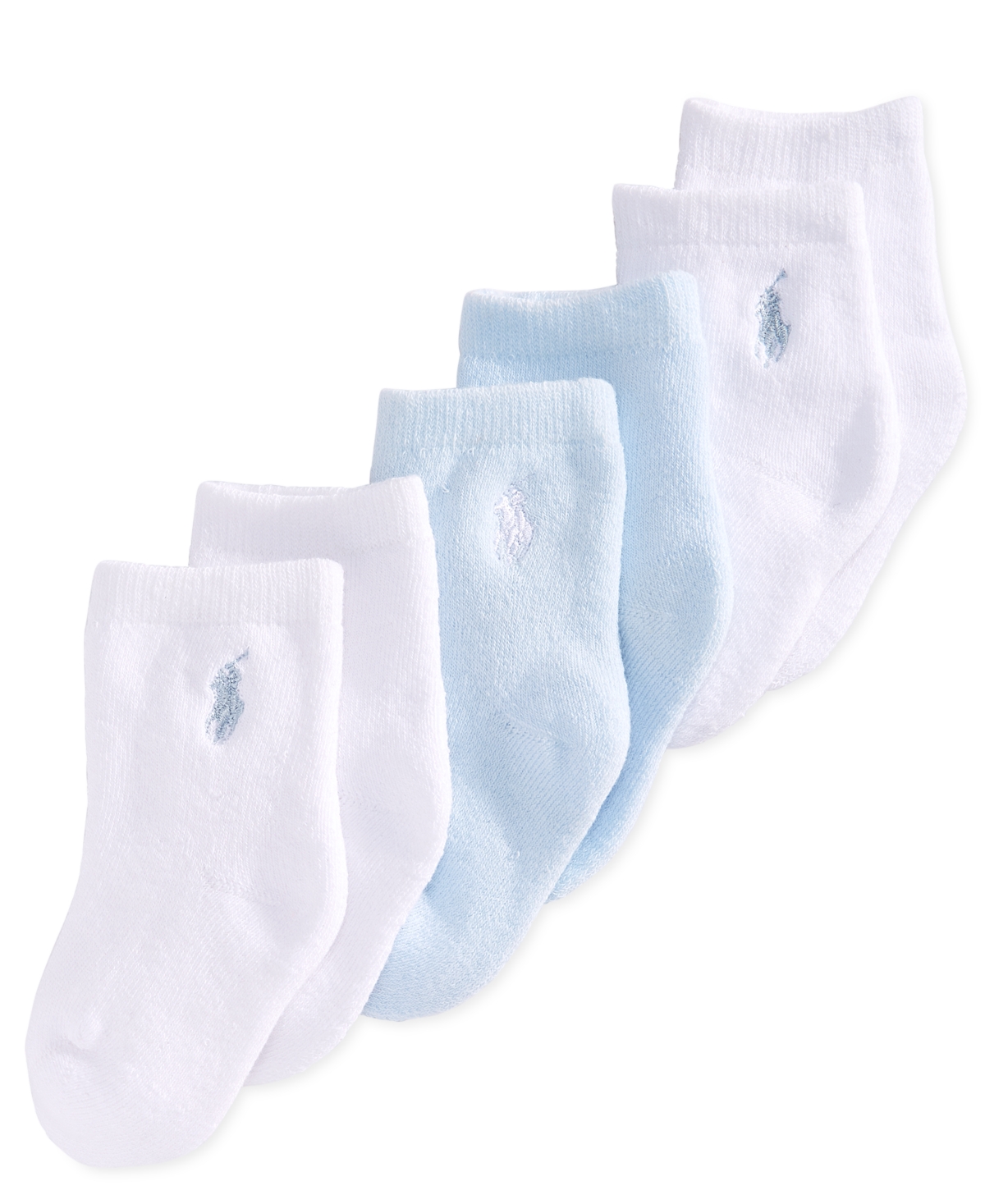 Polo Ralph Lauren Ralph Lauren Baby Boys Full Terry Crew Socks, Pack Of 3 In Blue,white