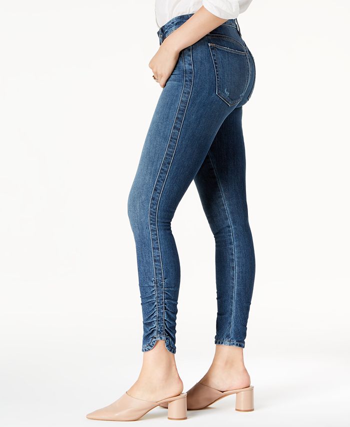 Joe's Jeans The Icon Mid-Rise Skinny Ankle Jeans with Ruched Hem ...