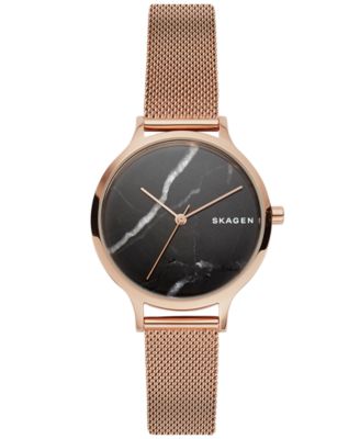Skagen Women’s Anita Watch SKW2405 | Rose Gold-Tone & Brown Leather Skagen Anita Rose Gold Women main image 4