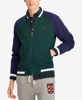 polo ralph lauren men's fleece baseball jacket