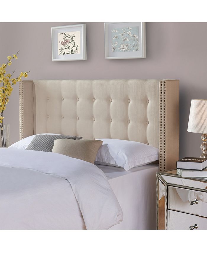 Dwell Home Inc. Nottingham Button Tufted Wing Headboard, Full/Queen