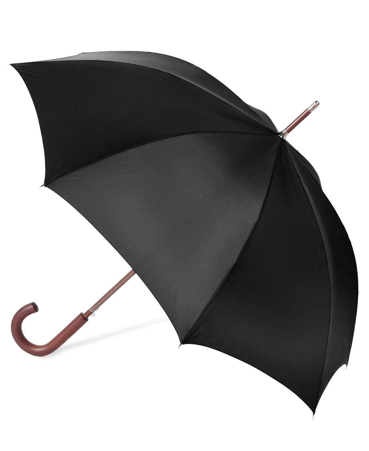 Auto Wooden Stick Umbrella - Black