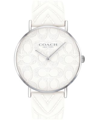 COACH - Women's Perry White Silicone Strap Watch 36mm
