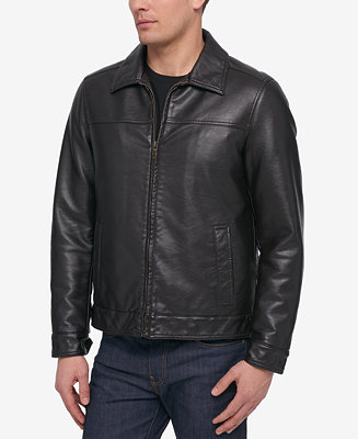 Tommy Hilfiger Men's Big & Tall Faux-Leather Jacket, Created for Macy's ...