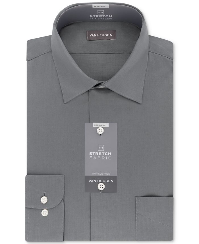 Van Heusen - Men's Classic/Regular Fit Stretch Wrinkle Free Sateen Dress Shirt