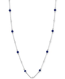 EFFY® Sapphire (1-3/8 ct. t.w.) & Diamond (1/8 ct. t.w.) Station Collar Necklace in 14k White Gold (Also Available in Ruby)