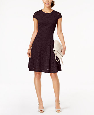 Alfani Petite Lace Fit & Flare Dress, Created for Macy&#39;s & Reviews - Dresses - Petites - Macy&#39;s