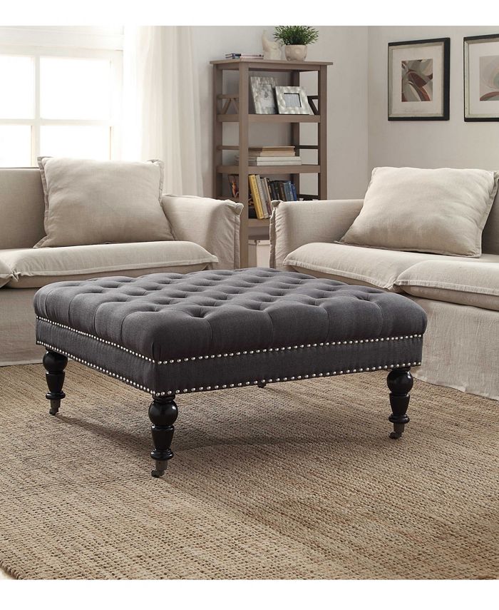 Linon Home Décor Products Blanche Storage Ottoman, Natural | The Home