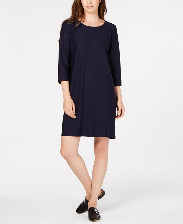 Eileen Fisher 3/4-Sleeve Dress - Macy's