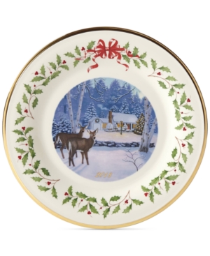UPC 882864766540 product image for Lenox 2018 Holiday Outdoor Cabin Forest Plate | upcitemdb.com