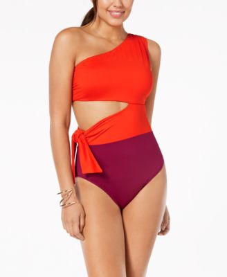 ralph lauren one shoulder swimsuit