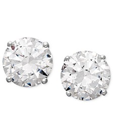 14k White Gold Earrings, Cubic Zirconia Round Stud Earrings (3-1/2 ct. t.w.) (Also available in 14k Yellow Gold)