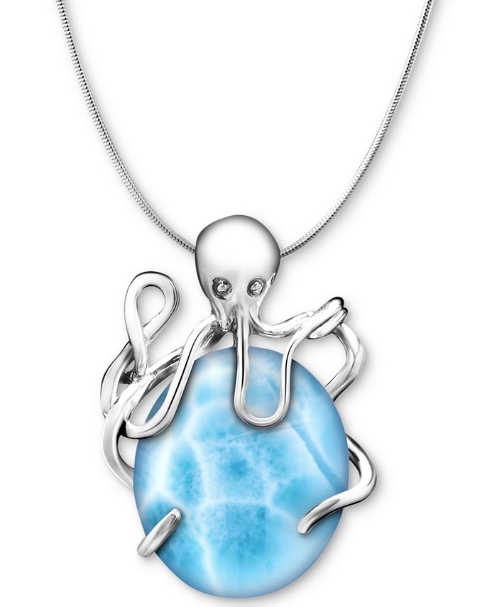 London Blue Topas 925 Sterling Silber Natur Larimar Edelstein Anhänger Edler Hochzeit Edelstahl Anhänger Damen