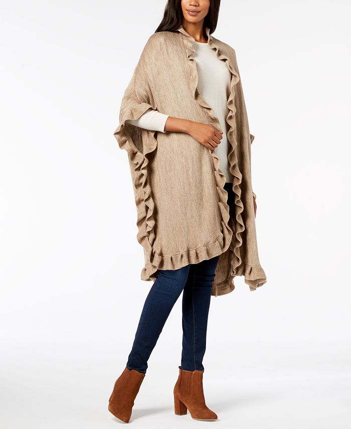 Charter Club Ruffled Poncho, Created for Macy's - Macy's