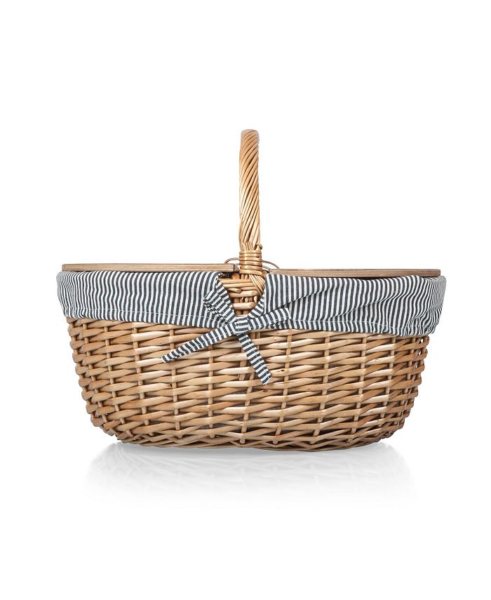 Picnic Time Country Navy & White Striped Picnic Basket Macy's