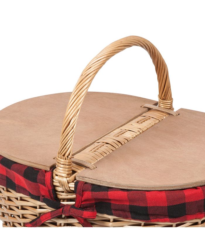 Picnic Time Country Red & Black Buffalo Plaid Picnic Basket Macy's