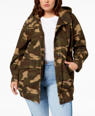 plus size camo parka