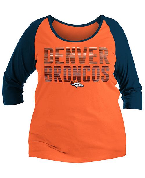 5th Ocean Women S Denver Broncos Plus Size Colorblock Raglan T