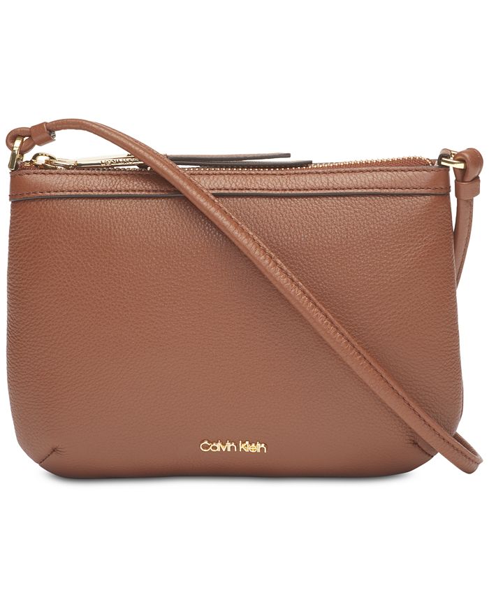schade Beugel vervorming Calvin Klein Carrie Pebble Leather Crossbody & Reviews - Handbags &  Accessories - Macy's