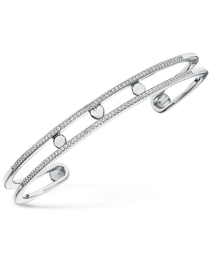 Michael Kors Women's Custom Kors Pavé Sterling Silver Nesting Bracelet  Jacket & Reviews - Bracelets - Jewelry & Watches - Macy's
